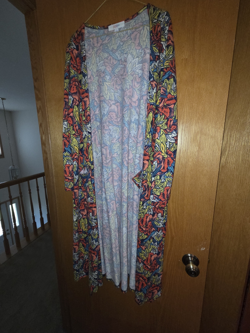 LuLaRoe Floral Open-Front Cardigan - Red, Yellow, Blue